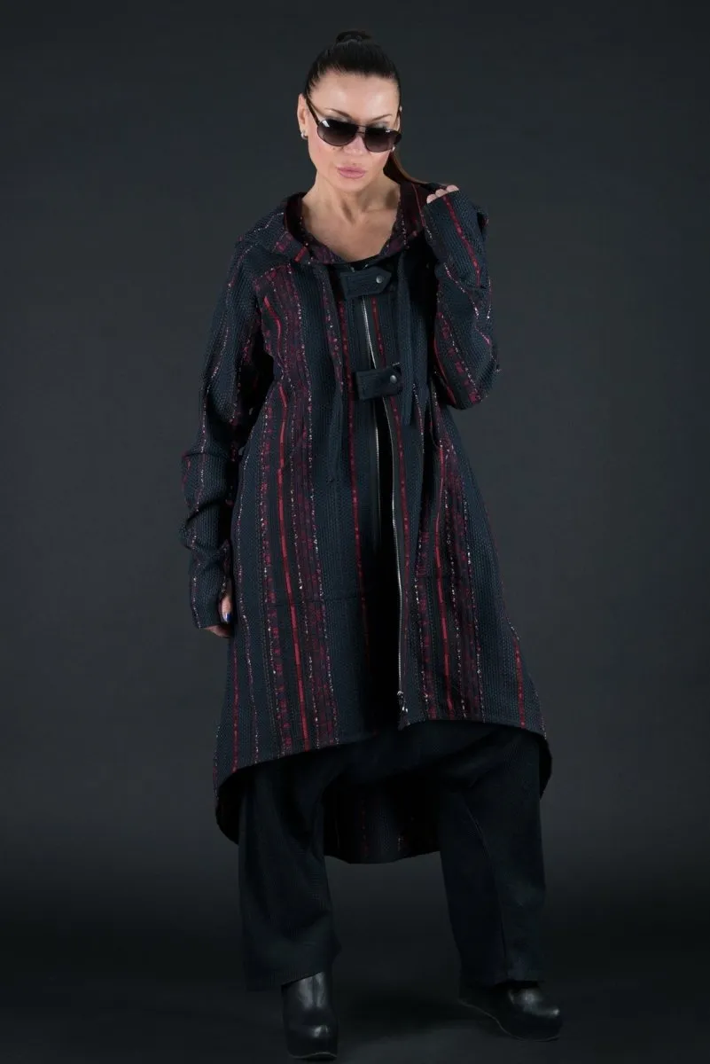 Wool Hooded Maxi Vest NINA SALE