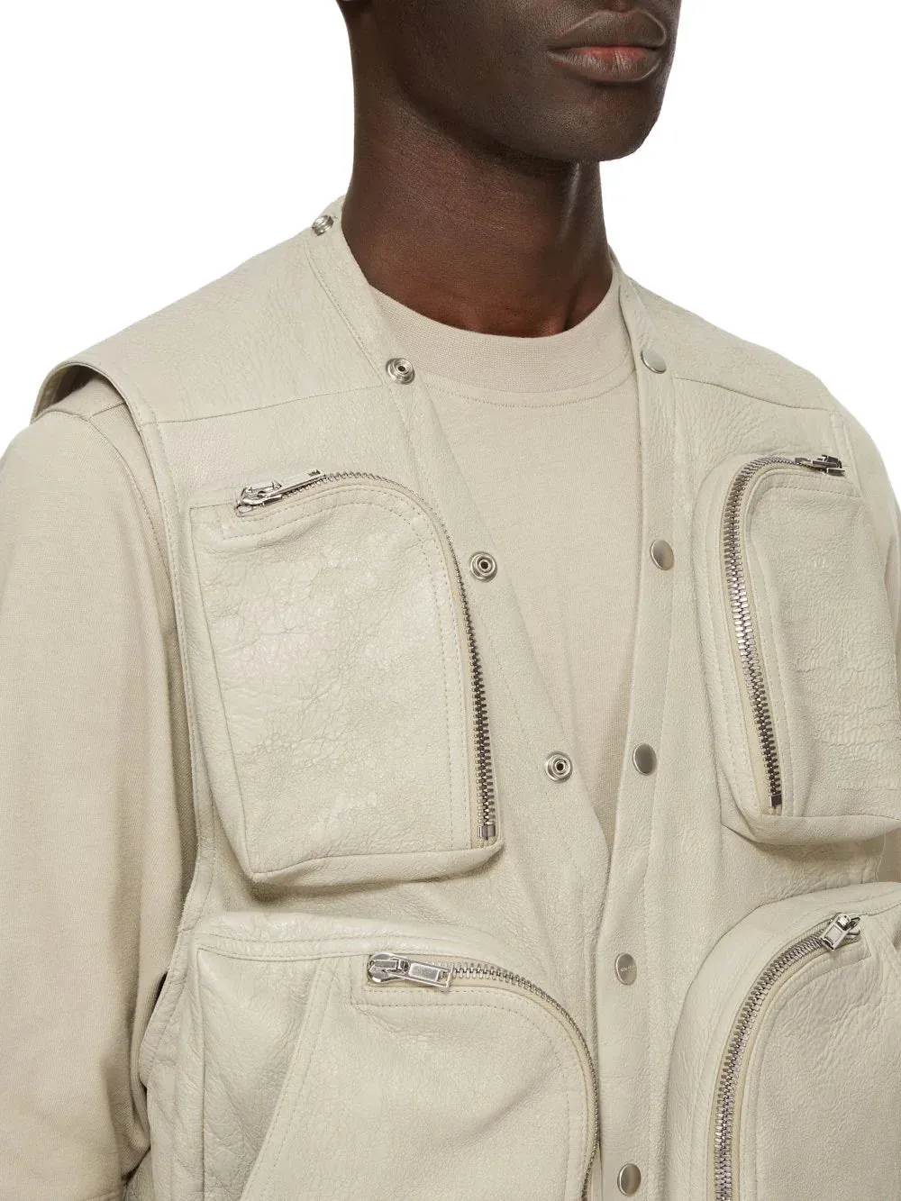 Woven Vest Cargo Vest Pearl