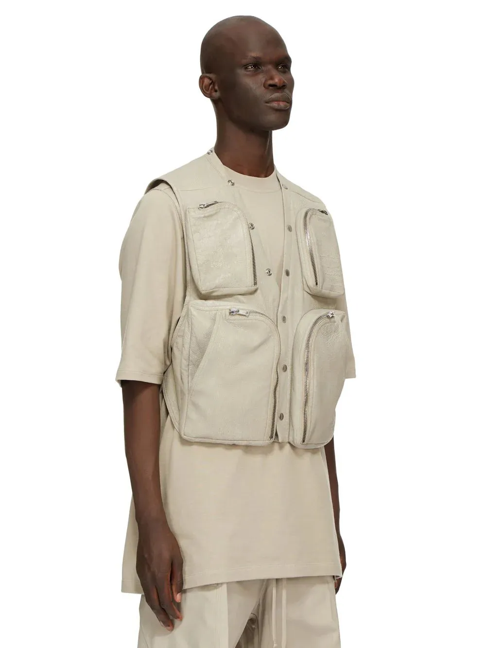Woven Vest Cargo Vest Pearl