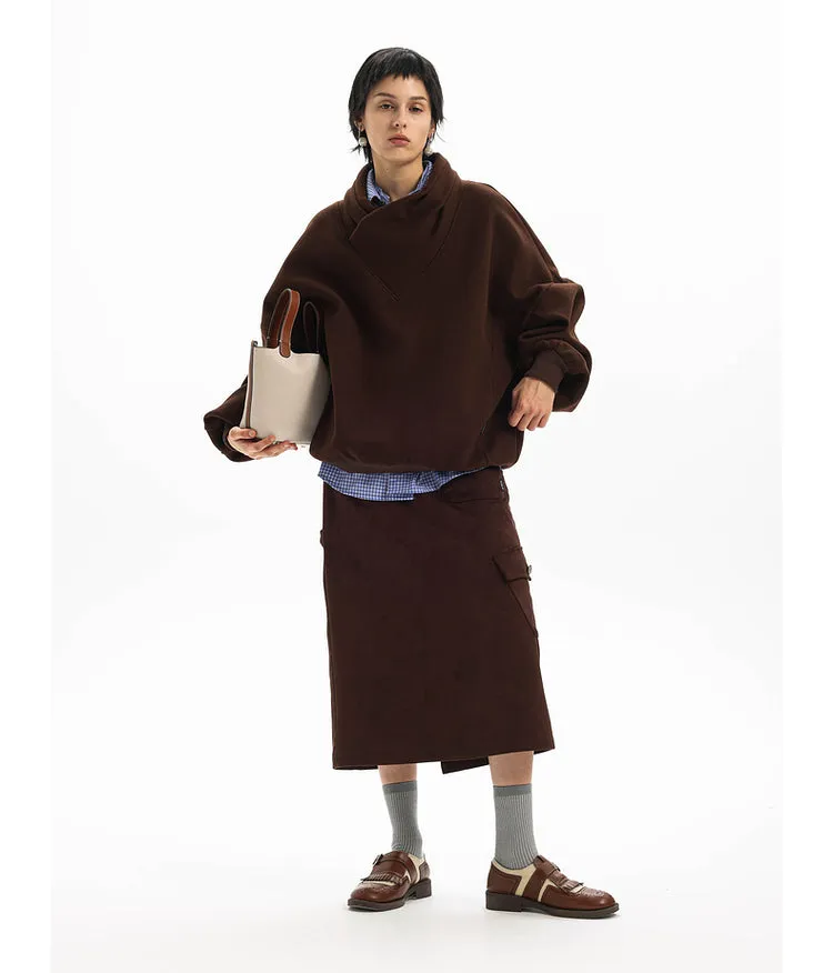Wrinkle-resistant minimalist pullover sweatshirt
