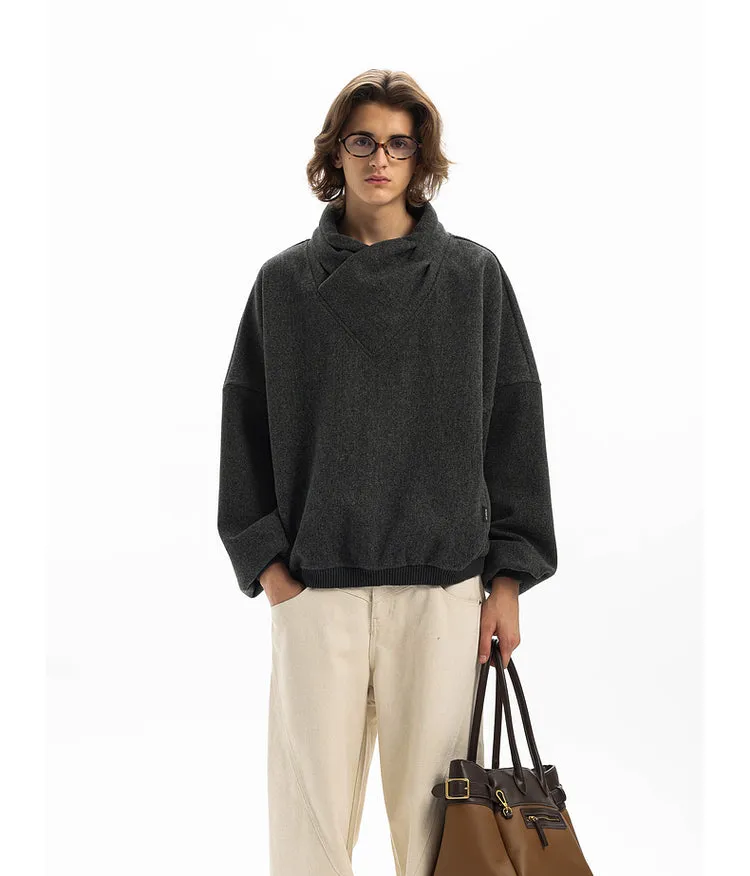 Wrinkle-resistant minimalist pullover sweatshirt