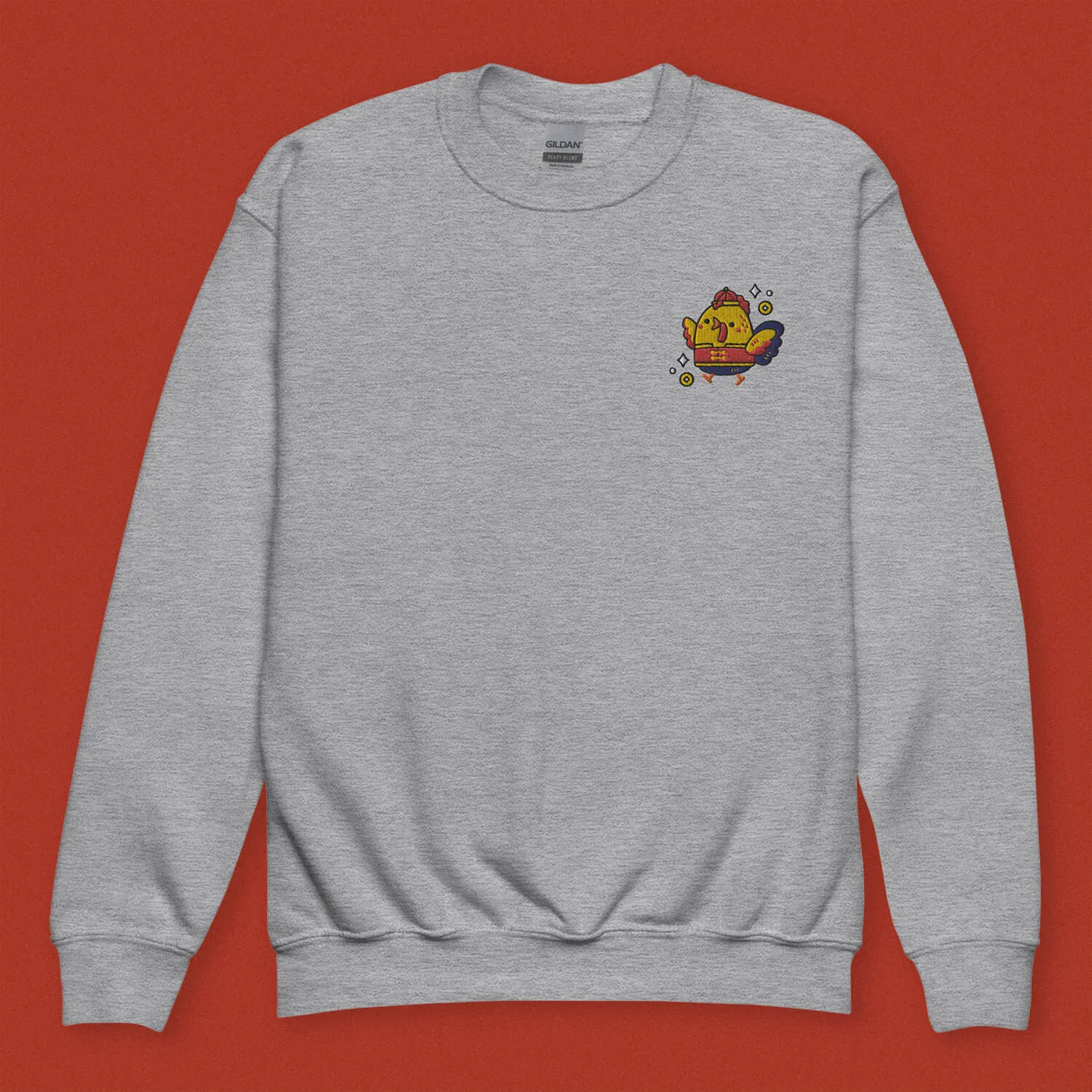 Year of the Rooster Embroidered Kids Sweatshirt