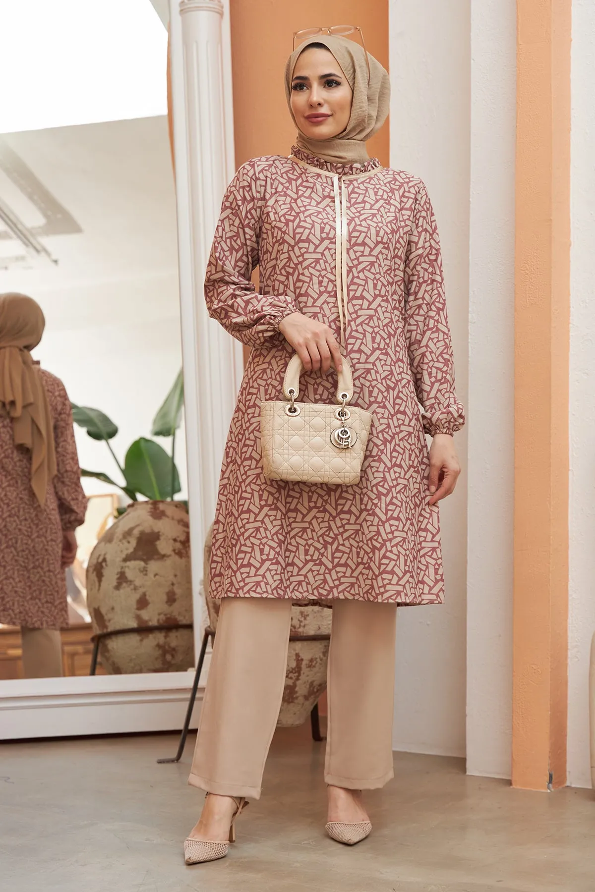 ZRF Women Geometric Patterned Set - Rose Pink - San Tan Valley