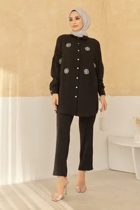ZRF Women Stone-embellished Two-piece Set - Black - Juventino Rosas